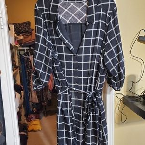 Black and white shirt dress
